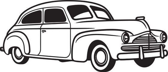 Retro Rhapsody Vintage Car Doodle Emblem Design Sketchbook Symphony Vector Icon for Classic Car Doodle