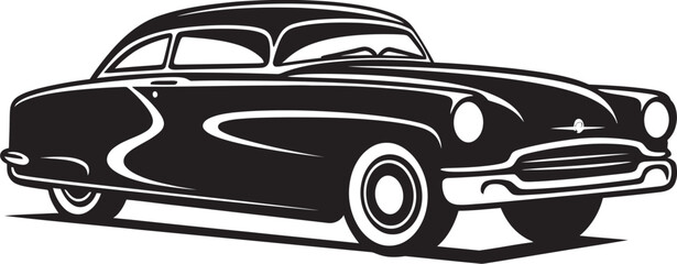 Whimsical Wheels Emblematic Design for Doodle Line Art Yesteryears Charm Vector Icon for Vintage Car Doodle