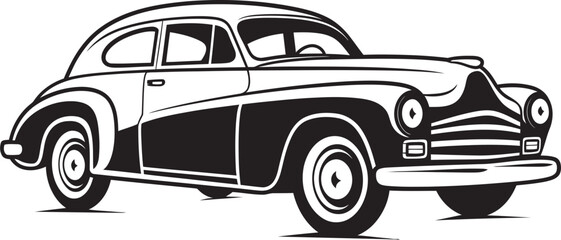 Retro Roadtrip Doodle Line Art Emblematic Design Ink and Ignition Vintage Car Doodle Vector Logo