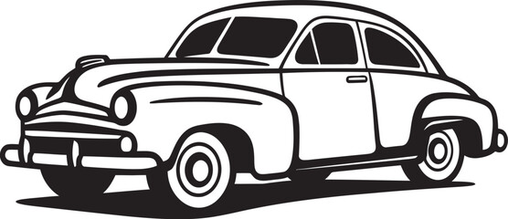 Artistic Autocraft Vintage Car Doodle Emblematic Design Retro Rhapsody Iconic Element for Doodle Line Art