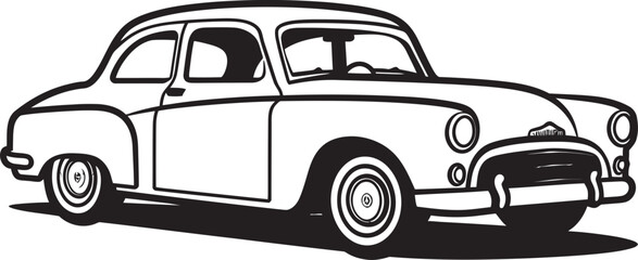 Dapper Drives Emblematic Vector Design for Classic Car Doodle Old School Opulence Doodle Line Art Vector Logo
