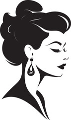 Refined Beauty Vector Element for Womans Face Ethereal Elegance Womans Face Vector Icon for Fashion and Beauty