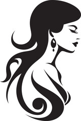 Captivating Charisma Vector Logo for Womans Face in Beauty Graceful Glamour Iconic Element of Womans Face in Fashion Vector