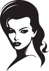 Graceful Glamour Iconic Element of Womans Face in Fashion Vector Harmony in Features Womans Face Emblem for Beauty Vector Design