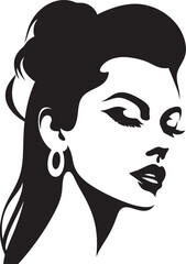 Elegant Essence Emblematic Design for Beauty in Womans Face Vector Glowing Glamour Vector Icon of Womans Face for Fashion and Beauty