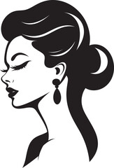 Sculpted Serenity Emblematic Beauty Element in Womans Face Vector Ethereal Beauty Womans Face Vector Logo for Fashion