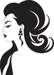 Timeless Tranquility Vector Logo for Womans Face in Fashion and Beauty Harmony in Features Iconic Beauty Element in Womans Face Vector Icon