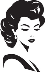 Ethereal Elegance Womans Face Vector Icon in Fashion and Beauty Radiant Grace Emblematic Element of Feminine Beauty Vector Design