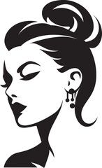 Ethereal Elegance Womans Face Vector Icon for Beauty Radiant Grace Emblematic Design for Womans Face in Fashion Vector