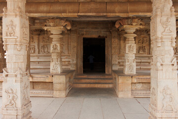 Fototapeta na wymiar Exterior of the Hazararama temple, Hampi, Karnataka, India, Asia