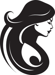 Regal Radiance Iconic Fashion and Beauty Emblem Aesthetic Allure Vector Logo for Womans Face