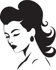 Aesthetic Allure Vector Logo for Womans Face Portrait of Elegance Emblematic Beauty Icon