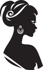 Stylish Symmetry Womans Face Vector Icon Glamorous Gaze Fashion and Beauty Emblematic Element