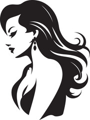 Radiant Allure Emblematic Element for Beauty Sculpted Sophistication Womans Face Vector Logo