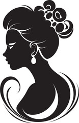Divine Essence Vector Logo for Womans Face Serene Glamour Emblematic Beauty Icon