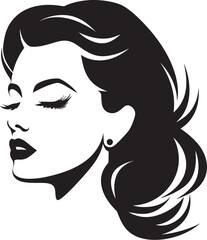Sculpted Serenity Vector Icon for Womans Face Elegance Unveiled Emblematic Beauty Logo Design
