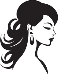 Elegance Unveiled Emblematic Beauty Logo Design Flawless Features Womans Face Vector Icon