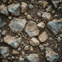 Seamless Texture Pattern | Materials | Dimensional  Surface photography | Close up macro | Background image | gravel and dirt path, road, grey and brown stone