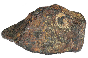 fragment of the Mundrabilla meteorite isolated on white background