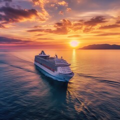 Luxury cruise ship in ocean