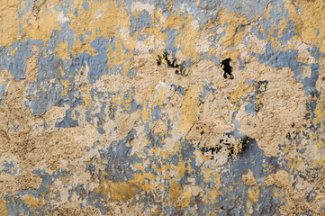 old blue and yellow rusty texture