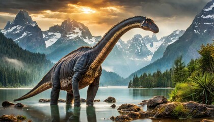 Fototapeta premium Brontosaurio, dinosaurio