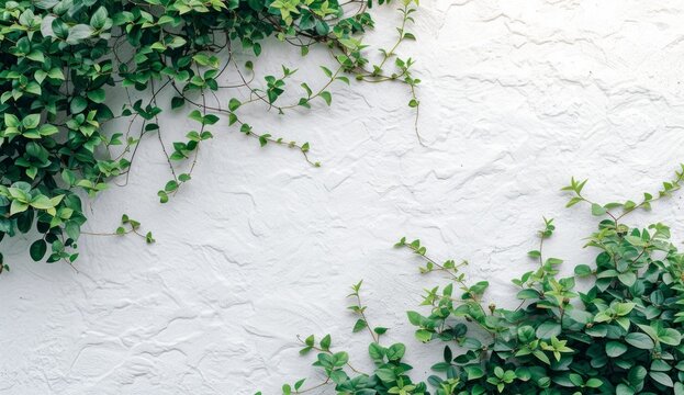 green plants against white wall © ArtCookStudio