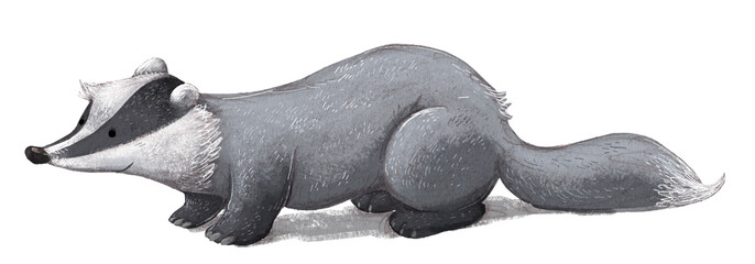 Funny badger illustration - 720663690