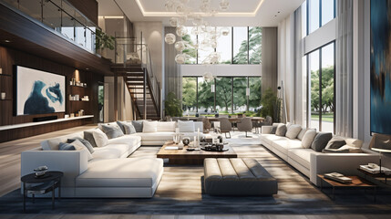 Futuristic contemporary living room, tech, technology design, interior, room, furniture, home, tv, living, design, sofa, table, office, apartment, television, house, luxury, wall, 3d, window, chair