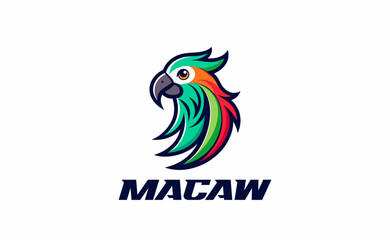 Fototapeta na wymiar Vibrant Macaw Logo Designs: Colorful Vector Logotypes, Stunning Macaw Design Templates, Gradient Bird Logos – Featuring Red Scarlet Macaw and Cockatoo. Explore Exquisite Parrot Logo Illustrations