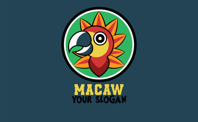 Cute macaw mascot logo design, Cute Macaw Mascot Logo Design, Vibrant Logo Template for Branding
