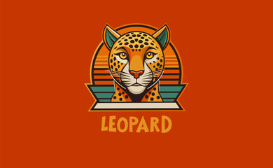 VINTAGE leopard LOGO, Jaguar head logo, isolated jaguar face, Panther, predatory wildcat, Predatory animal in vintage style, Emblem or logo template, Hand drawn vector retro illustration.  - obrazy, fototapety, plakaty