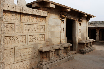 Exterior of the Hazararama temple, Hampi, Karnataka, India, Asia