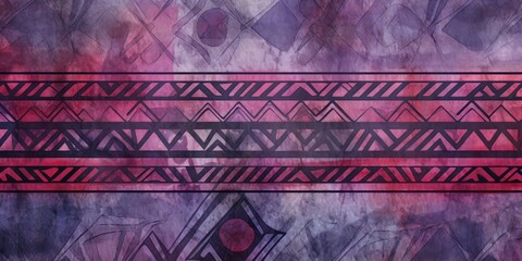 Burgundy, lavender, and sapphire seamless African pattern, tribal motifs grunge texture on textile