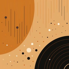 Caramel minimalistic background with line and dot pattern