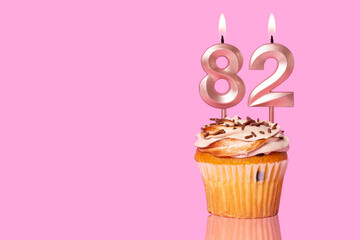 Birthday Cake With Candle Number 82