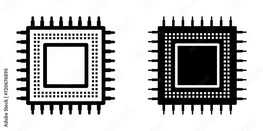 Aufkleber processor icon, cpu sign. for mobile concept and web design. vector illustration