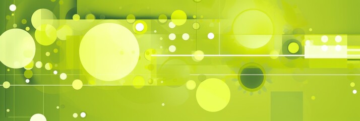 Chartreuse abstract core background with dots, rhombuses, and circles
