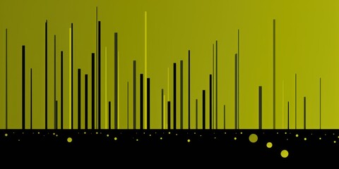 Chartreuse minimalistic background with line and dot pattern