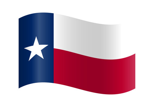 Wavy flag of Texas. PNG and vector on transparent background.	