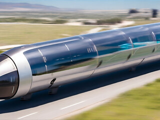 Fototapeta premium Hyperloop Transportation: High-speed transportation using pressurized capsules in low-pressure tubes, reducing travel time between cities.