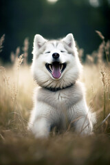 Obraz premium portrait of a happy Husky dog in nature18