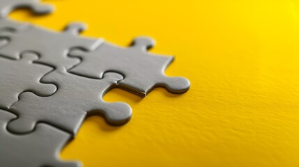 Obraz premium Incomplete Jigsaw Puzzle on Yellow Background