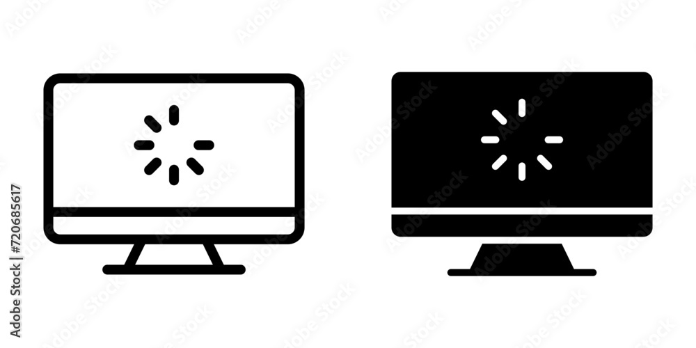 Poster computer icon, loading sign. for mobile concept and web design. vector illustration
