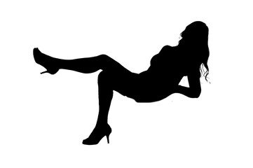 woman body expression position fashion silhouette illustration image vector mockup