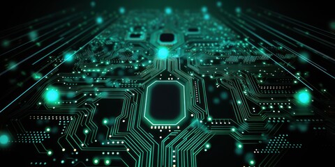 Computer technology vector illustration with jadeite circuit board background