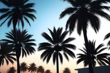 Fototapeta na wymiar palm trees silhouette.