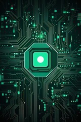 Computer technology vector illustration with jade circuit board background