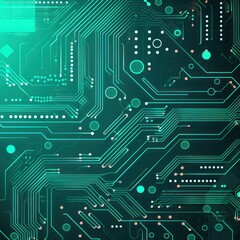 Computer technology vector illustration with jadeite circuit board background 