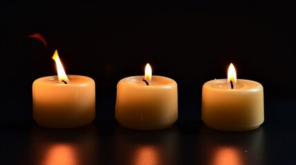 Fototapeta na wymiar three burning candles